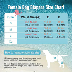 Washable Reusable Female Dog Diapers High Absorbent Leak Proof Puppy Diapers