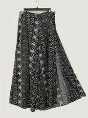 Boho Ethnic Print High Waist Skort for Women