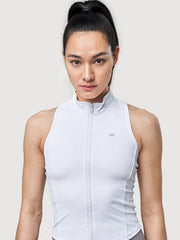Sleeveless Sports Tank Top High Stretch Zip-Up Summer Top