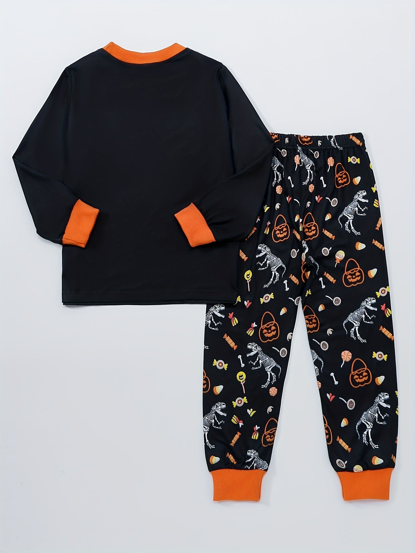 Boys Rocket Solar System Print Pajama Set Long Sleeve Round Neck Top & Pants