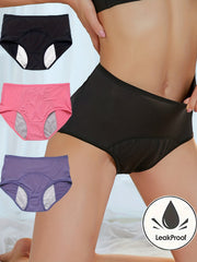 3 Pcs Anti Leak Menstrual Period Panties Women's Underwear