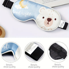 Cartoon Animal Eye Mask Blackout Soft Adjustable Blindfold Nap Travel Rest