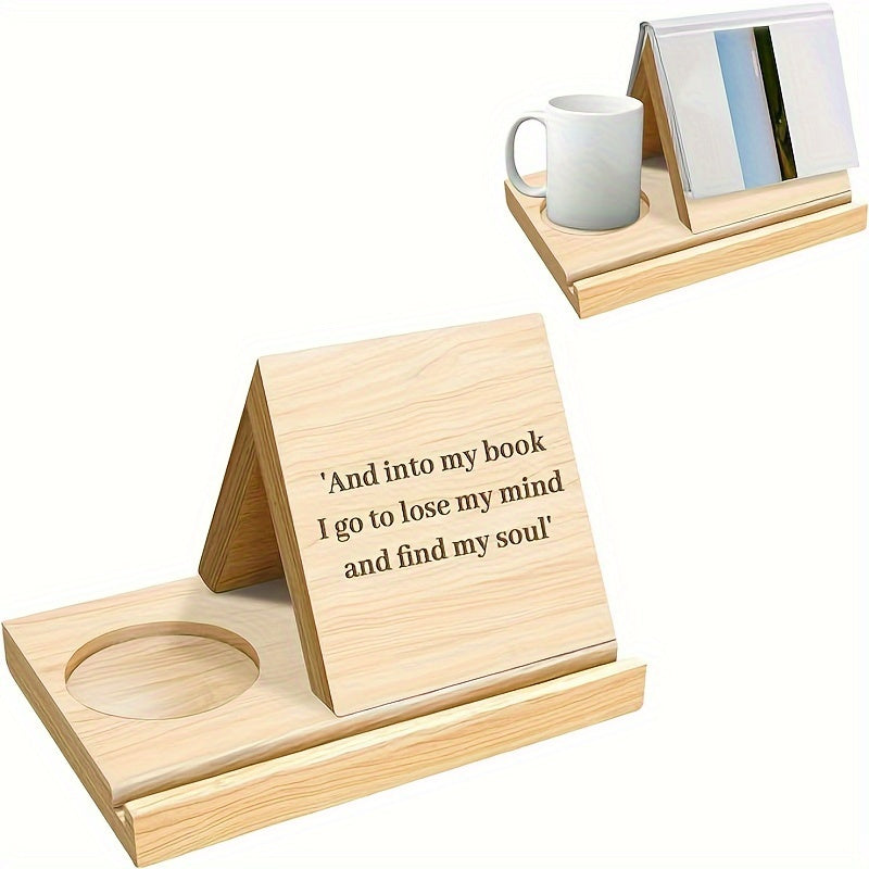 Triangular Wooden Bookshelf with Coffee Rack