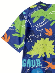 Boys' Dinosaur Graphic T Shirt Active Stretch Tee