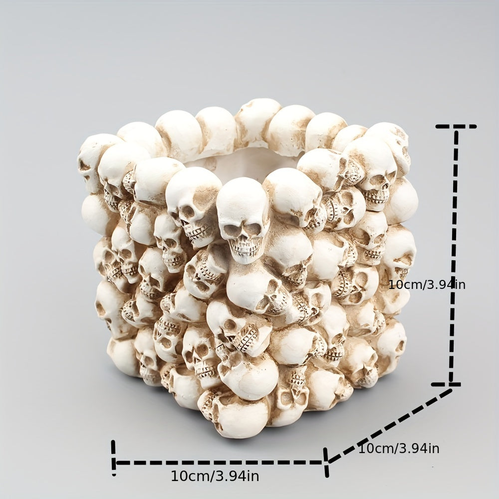 Square Small Skull Pen Holder Desktop Storage Container