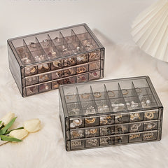 Large Capacity Transparent Jewelry Storage Box Drawer Style