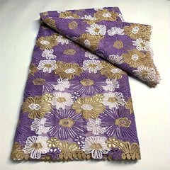 Polyester Embroidery African Lace Fabric Guipure Cord Celebration Cotton Lace