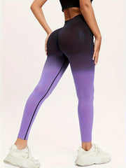 3pcs Gradient Butt Lifting Yoga Pants Running Fitness Leggings