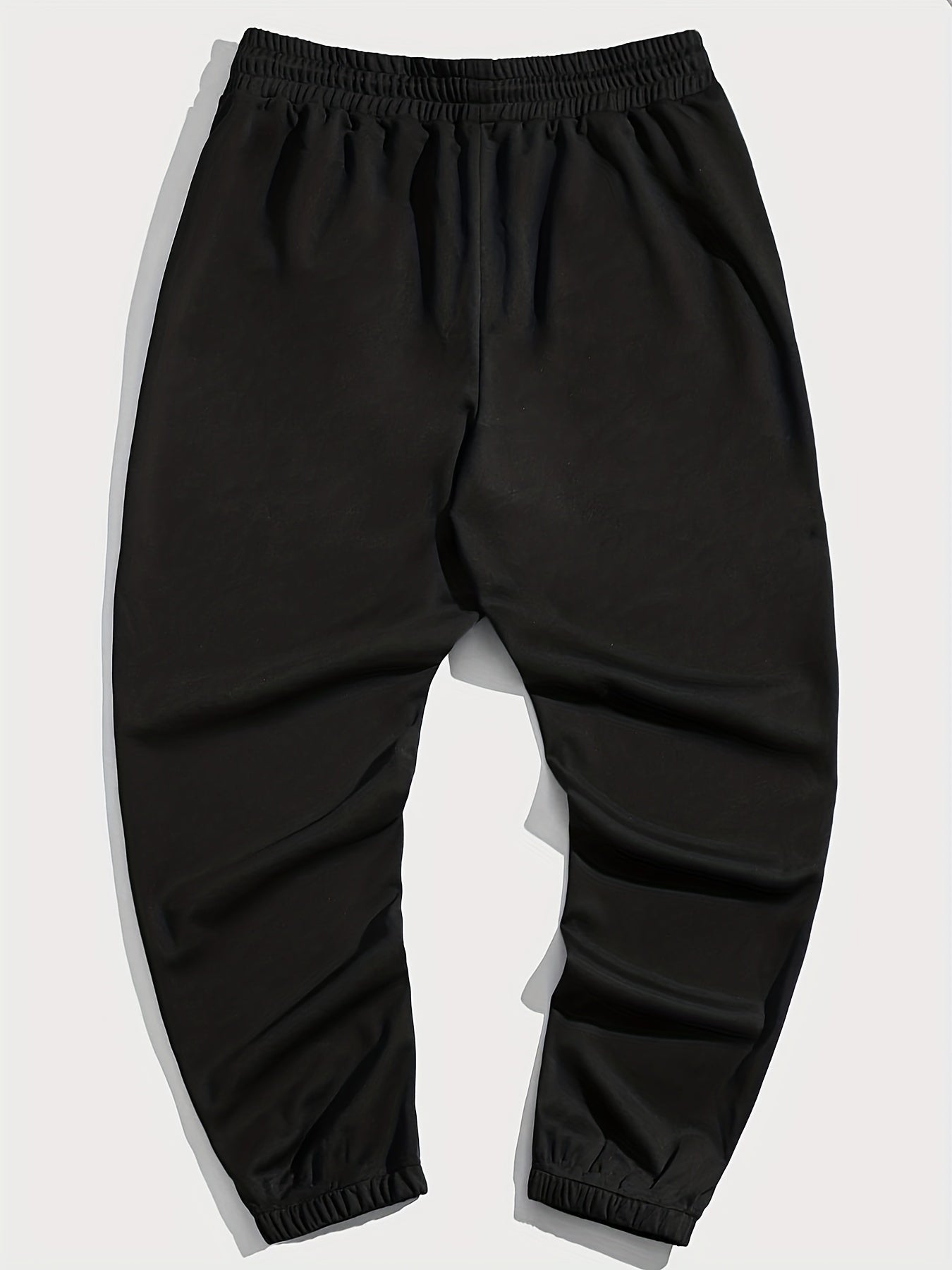 Men's Solid Drawstring Sweatpants Loose Fit Casual Joggers