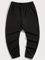 Men's Solid Drawstring Sweatpants Loose Fit Casual Joggers