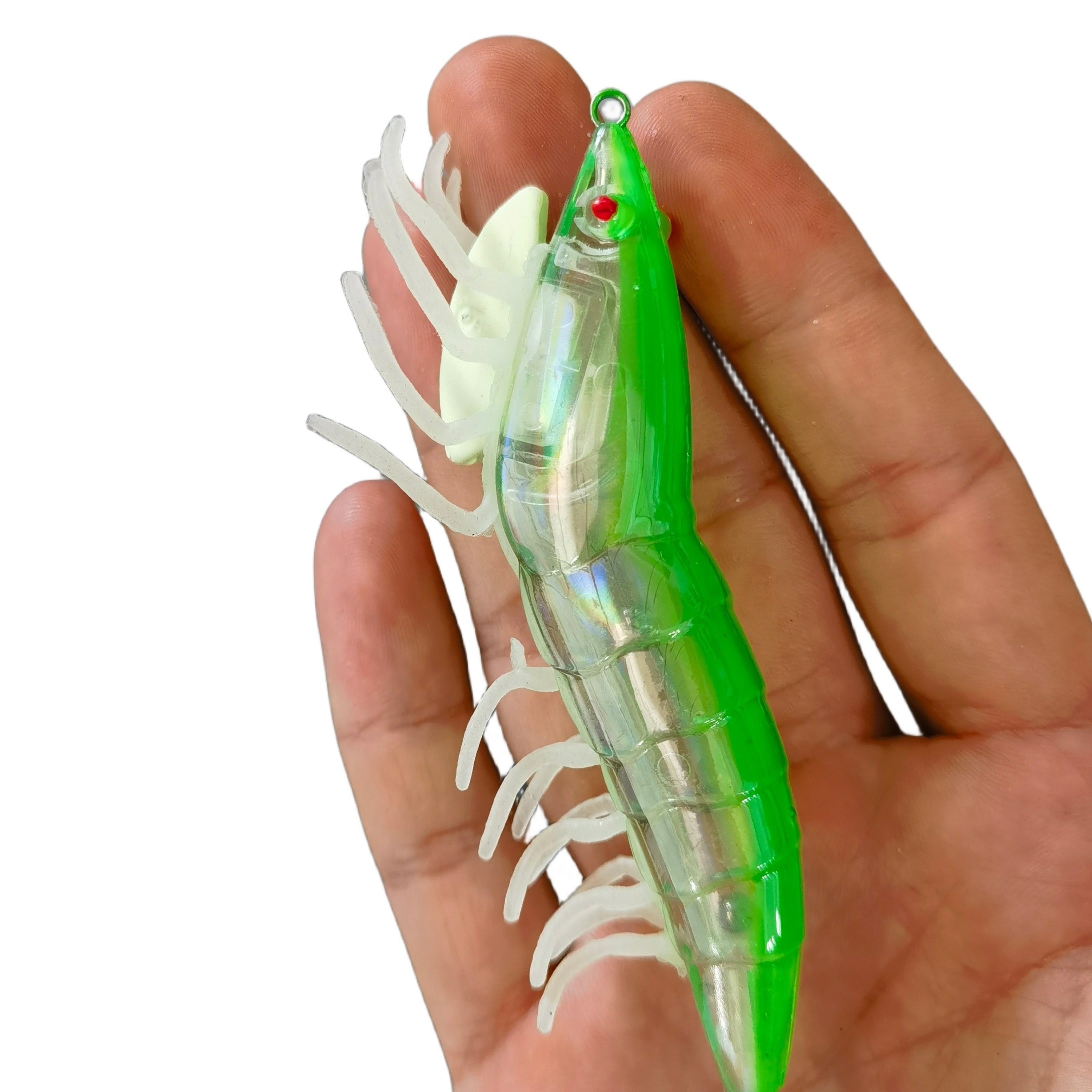 11 Light Soft Bait Shrimp Squid Hook Fluorescent Wooden Bait Sea Fishing