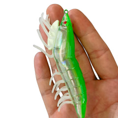 11 Light Soft Bait Shrimp Squid Hook Fluorescent Wooden Bait Sea Fishing