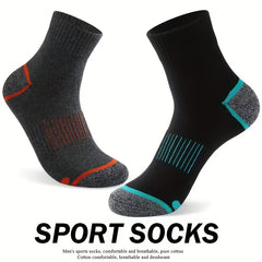 5 Pairs Men's Hiking Socks Moisture Wicking Soft Breathable