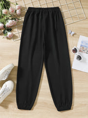Butterfly Graphic Jogger Sweatpants Girls Loose Fit Trousers