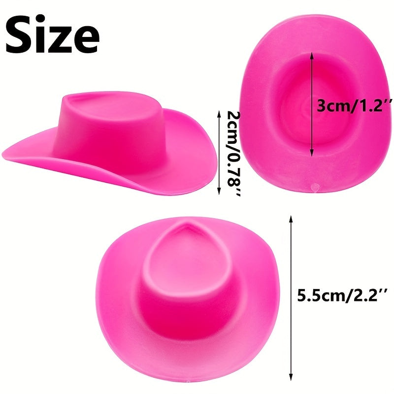 10pcs Pink Mini Cowboy Hat for Party Toy Doll Decor