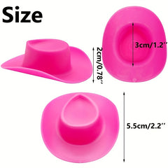 10pcs Pink Mini Cowboy Hat for Party Toy Doll Decor