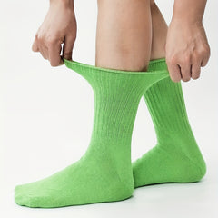3 Pairs Solid Mid Tube Socks Women's Stockings