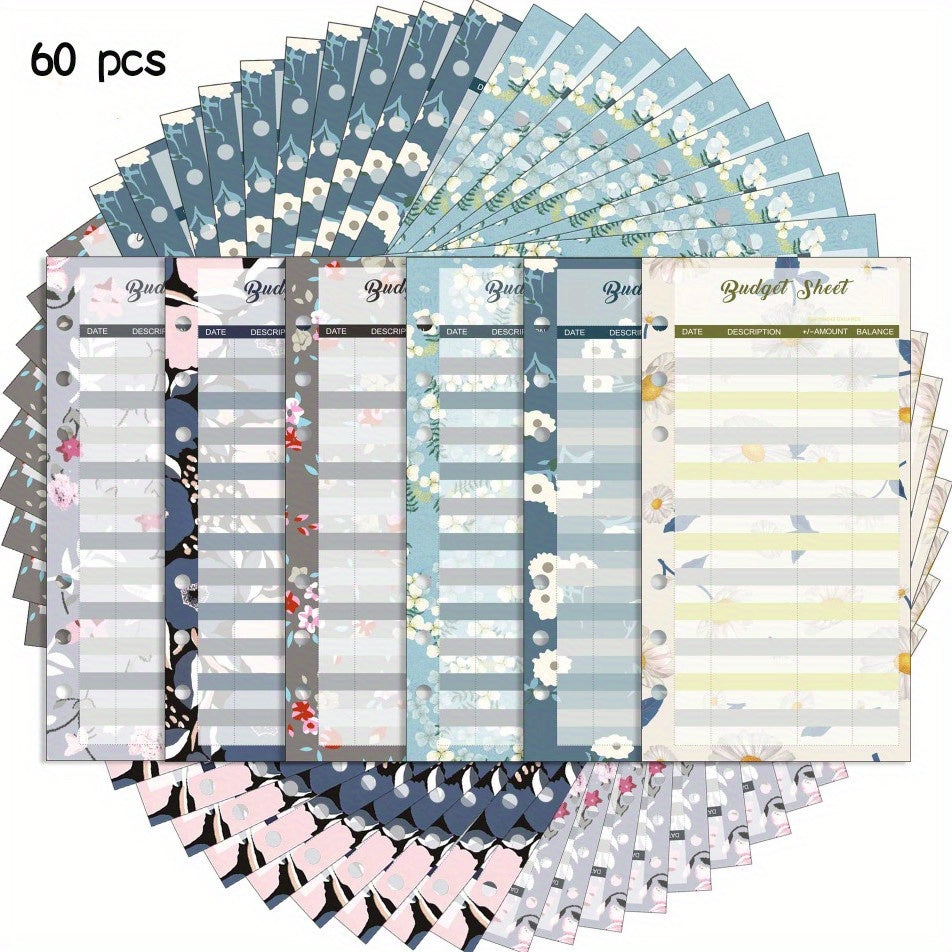 60pcs Budget Binder Paper Refill for Cash Envelopes