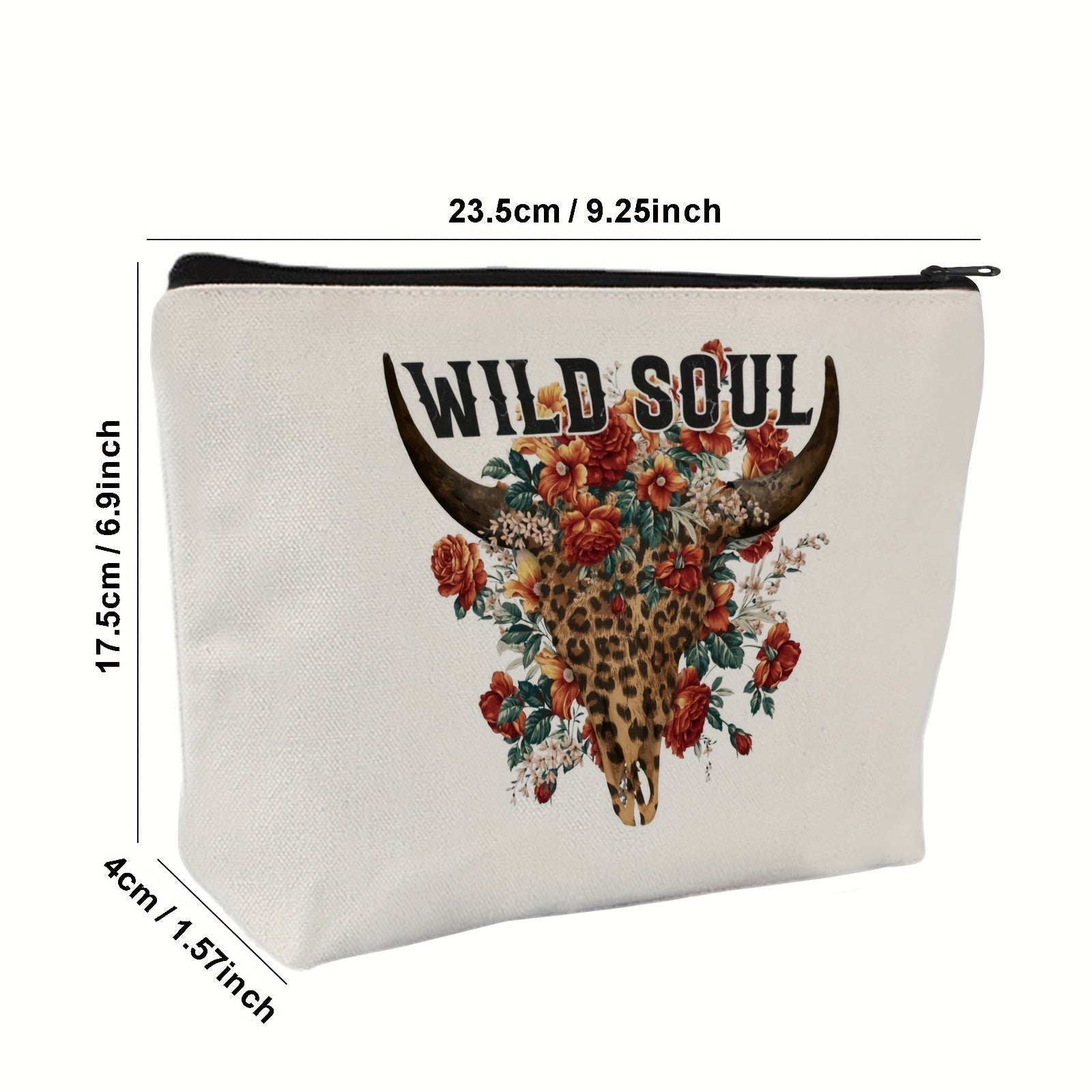 Leopard Floral Makeup Bag Toiletry Pouch for Women Girls