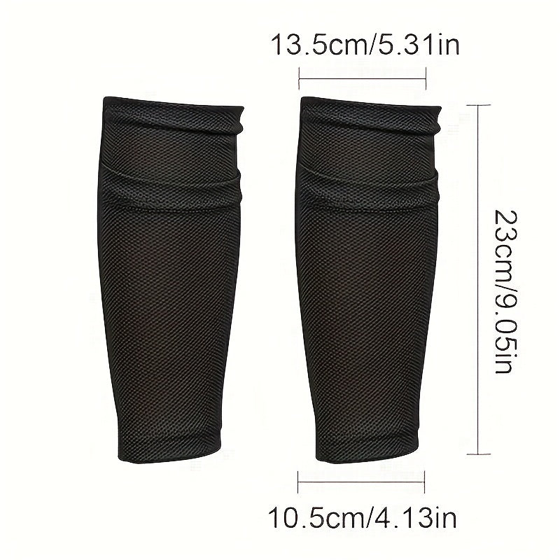 Football Shin Pads With Non Slip Stripes & Pocket Socks