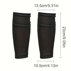 Football Shin Pads With Non Slip Stripes & Pocket Socks