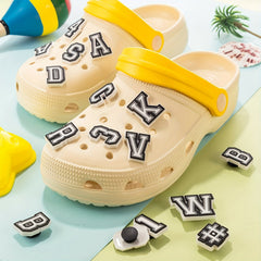 1pc Letter Shoe Charms For Crocs A-T