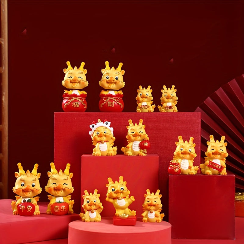 Dragon Year Fortune Shaking Head Doll Car Ornament Toy