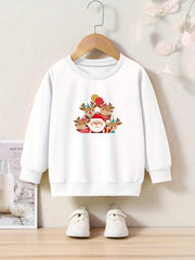 Reindeer & Santa Crew Sweatshirt for Toddlers