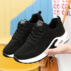 Women's Air Cushion Running Shoes Breathable Lace Up Sneakers