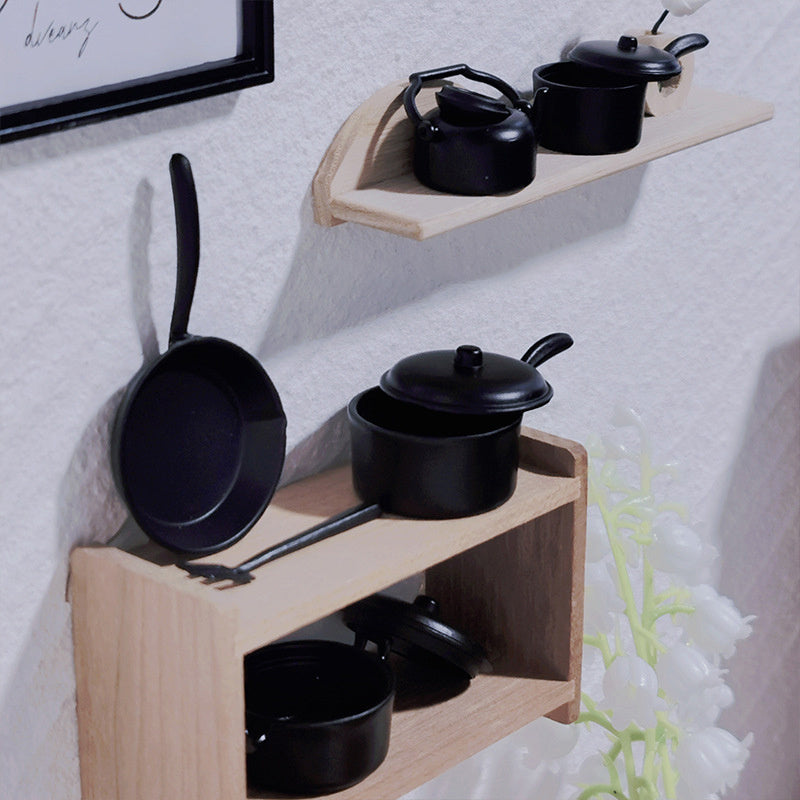 7pcs Mini Kitchen Set Metal Material for Dollhouses DIY Model Accessories