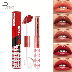 Double Headed Lip Glaze Matte Dewy Finish Liquid Lipstick