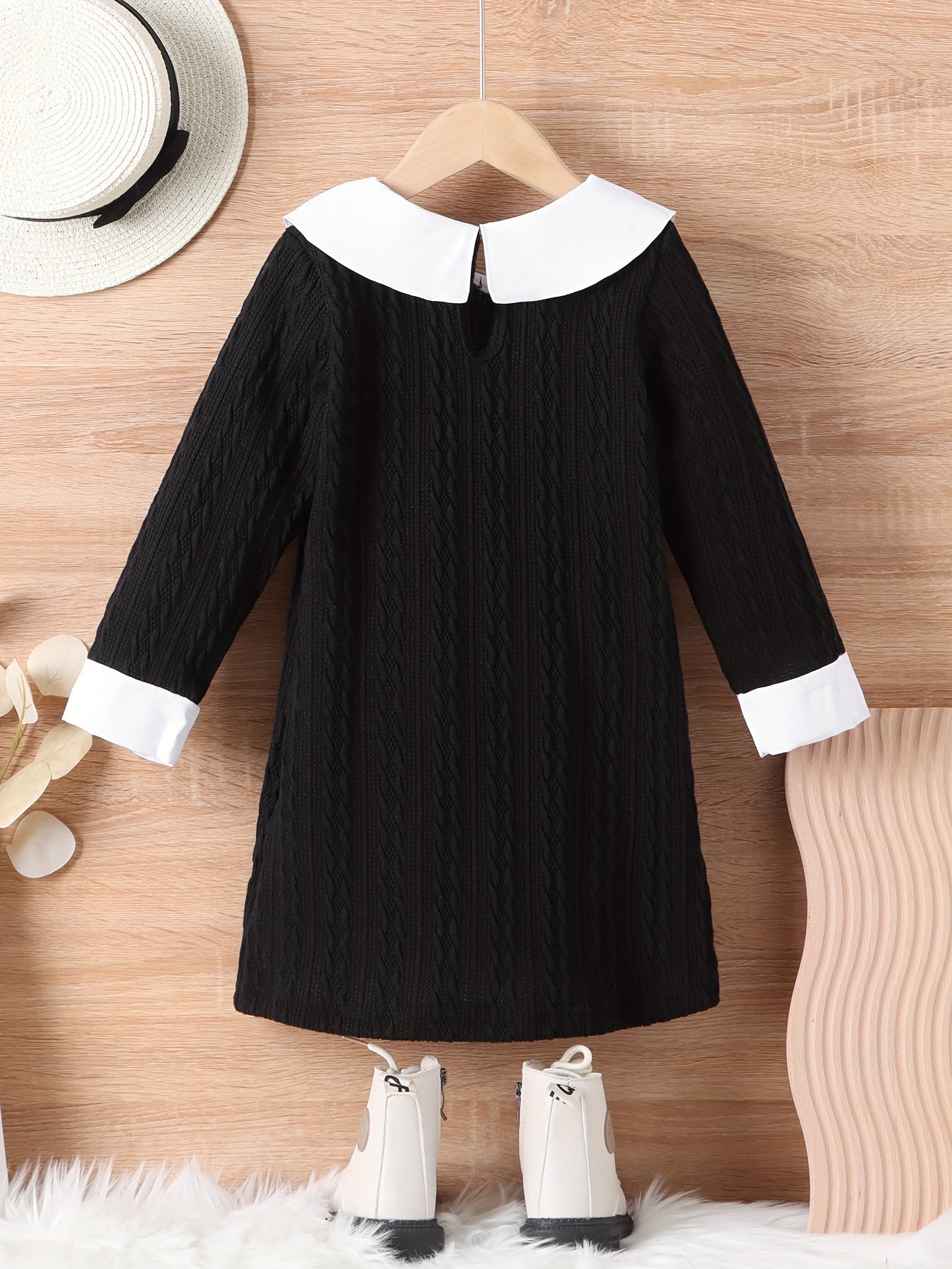 Girls' Colorblock Long Sleeve Dress for Party