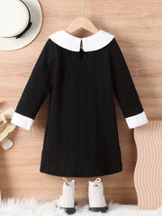 Girls' Colorblock Long Sleeve Dress for Party
