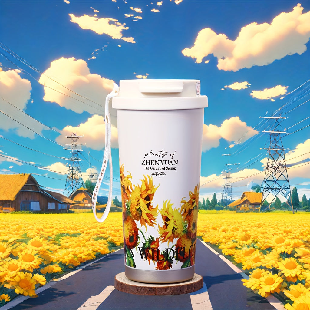 Floral Stainless Steel Insulated Travel Mug 16.9oz