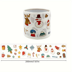 300 Christmas Gift Paper Stickers Cartoon Snowman Elk Navidad Decorations