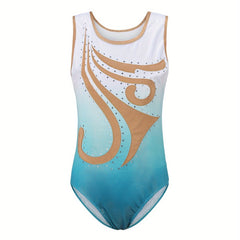 Girls Sleeveless Gymnastics Romper Stretchy Dance Suit