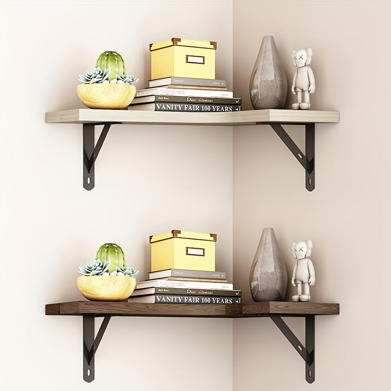 Wooden Wall Corner Shelves Storage Display Stand Home Office Decor