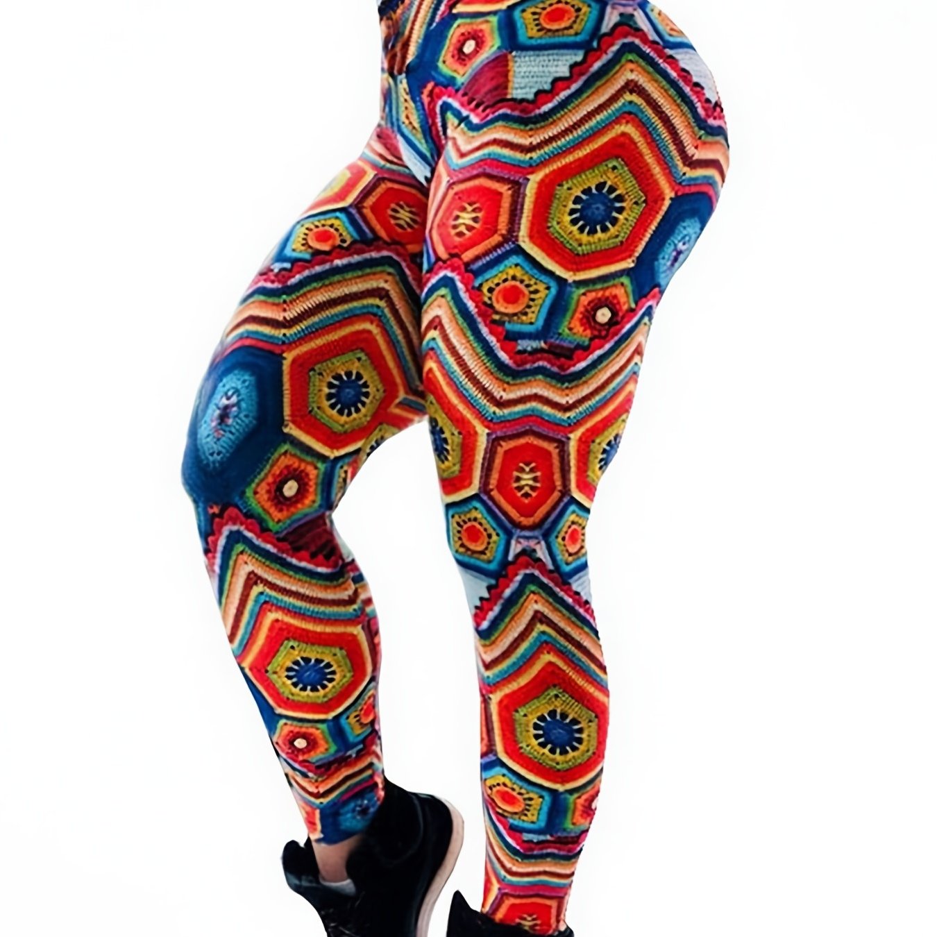 Geometric Print High Waist Sports Leggings