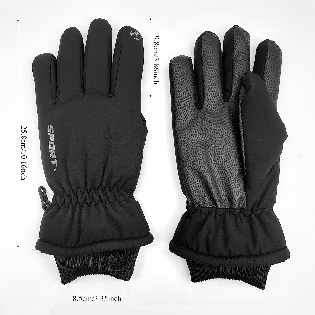Men's Winter Ski Gloves - Warm, Waterproof, Windproof