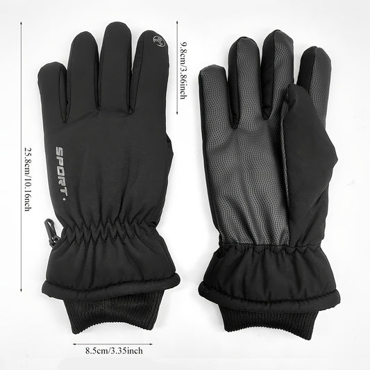 Men's Winter Ski Gloves - Warm, Waterproof, Windproof