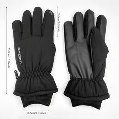Men's Winter Ski Gloves - Warm, Waterproof, Windproof