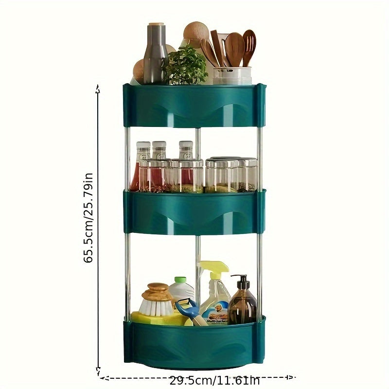 Kitchen Storage Rack Household Condiment Countertop Rotating Storage Rack