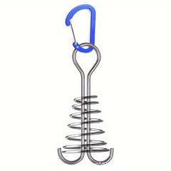 2pcs Stainless Steel Tent Ground Anchor Pegs With Carabiner