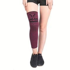 1pair Sports Knee Protectors Long Warm Leg Pads Comfort Magnetic Fiber Leg Prote