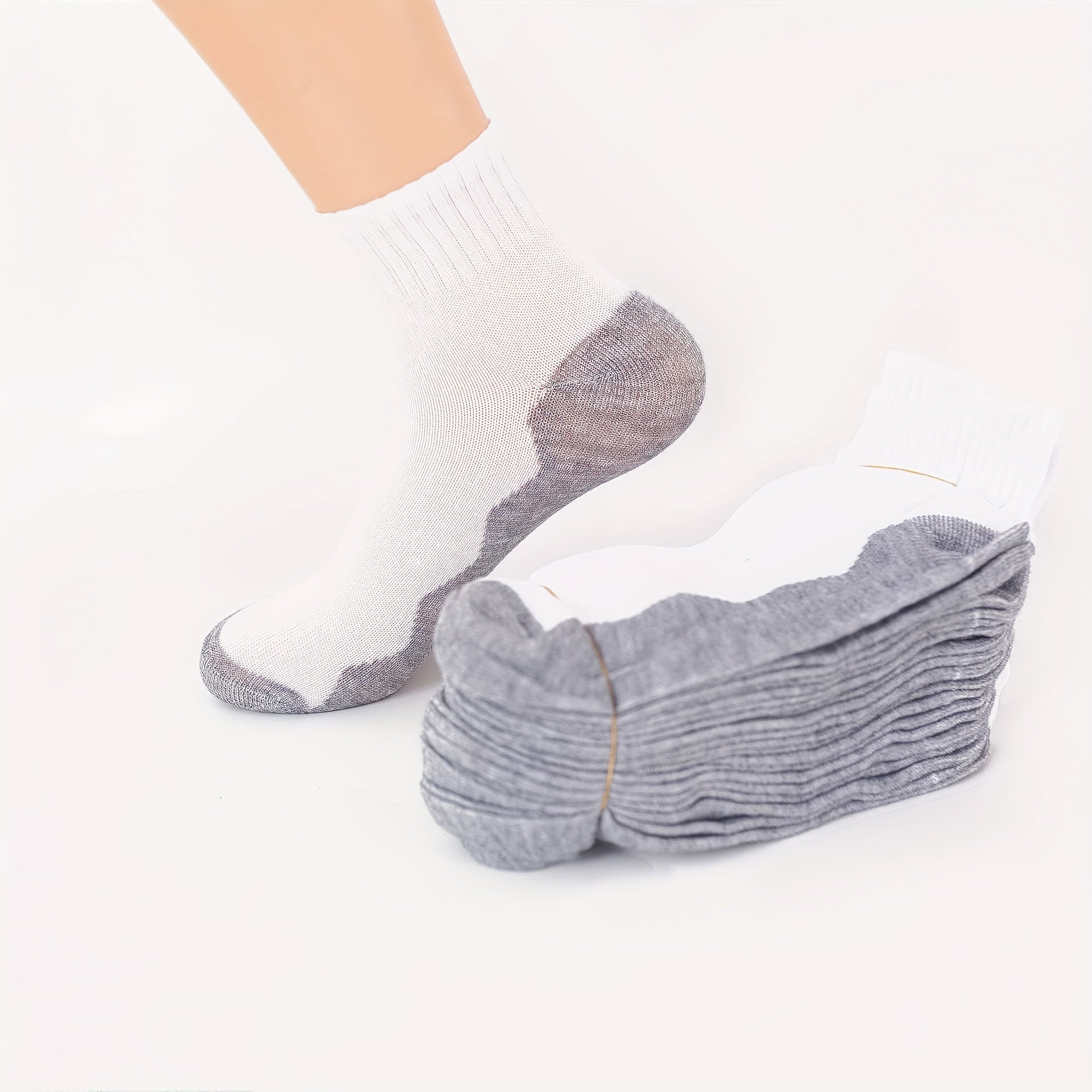 Teenager's Block Ankle Socks Breathable Cotton Blend Casual Style