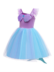Girls Mermaid Princess Dress Fishtail Birthday Gift Costume Party Set