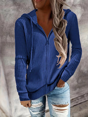 Drawstring Zip Up Hoodie Casual Long Sleeve Hoodie