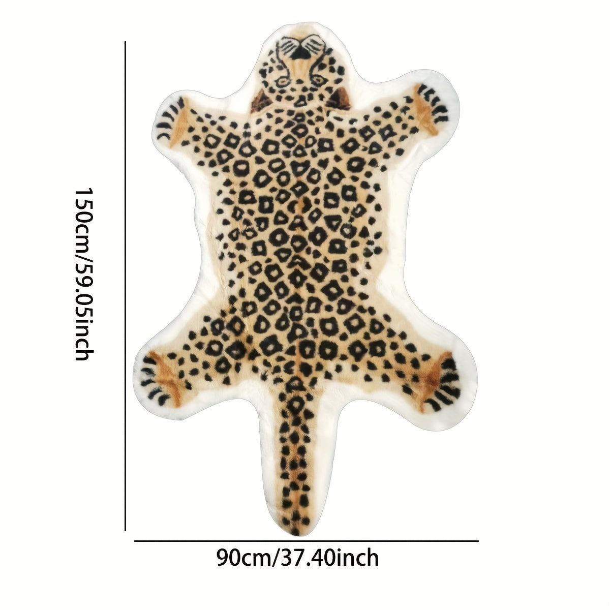 Soft Leopard Fluffy Rug Animal Printed Carpet Area Rug Faux Fur Rug