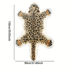 Soft Leopard Fluffy Rug Animal Printed Carpet Area Rug Faux Fur Rug