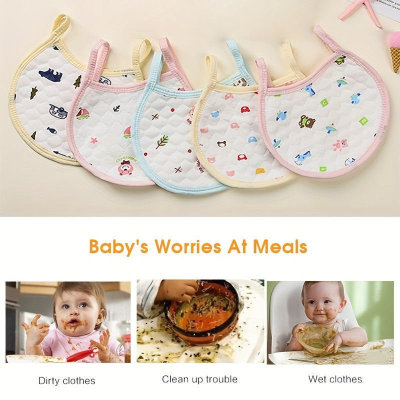 U Shaped Baby Bibs for Boys & Girls, Cotton, 5pcs 10pcs Patterns